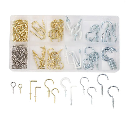 Øyeskrue assortement 125 deler - Åpne - lukkede - vinkelrette