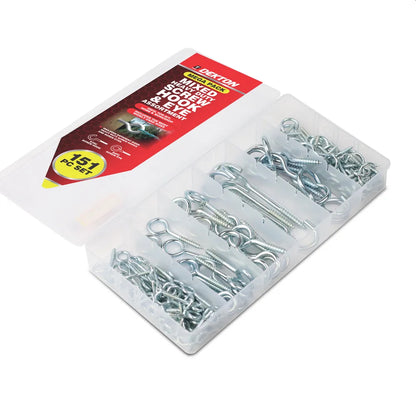 Øyeskrue Stor assortement 151 deler - Åpne - lukkede - forsinket stål