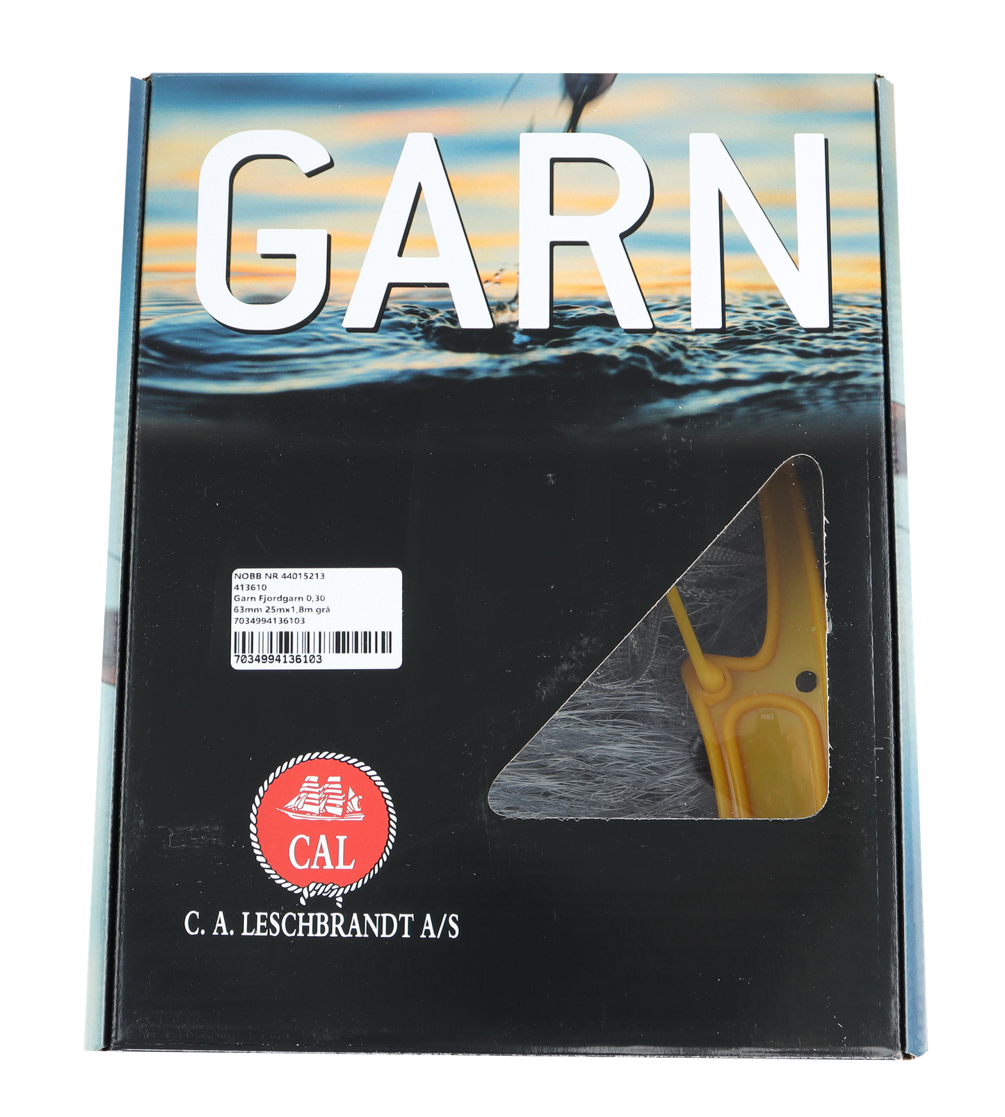 CAL Fjordgarn - 0,3 mm - Grå - 25x1,8 meter - 63 mm