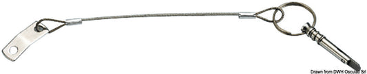 Rustfri stålplate Ø 6 mm + rustfri stålkabel Ø 1,6 mm + rustfri stålstift