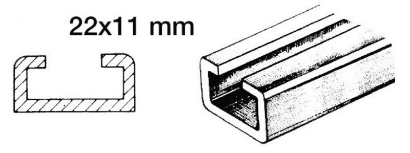 Aluminiumsskinne for nylon-glidere