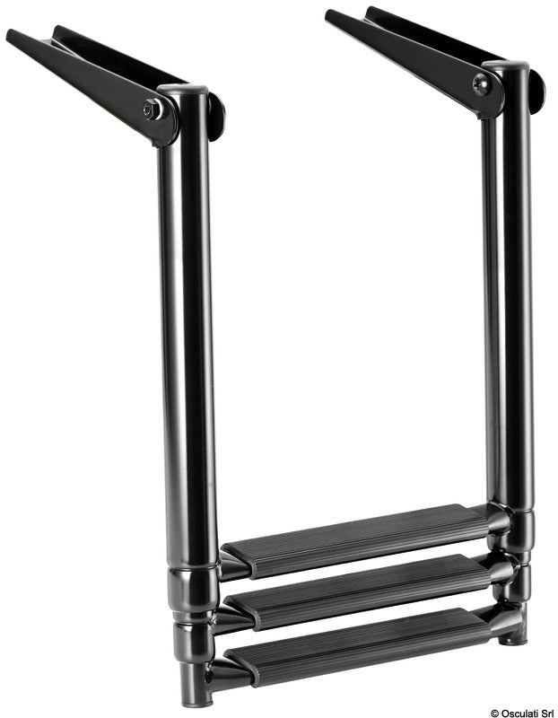 Total Black teleskopstiger for plattformer, svart farge