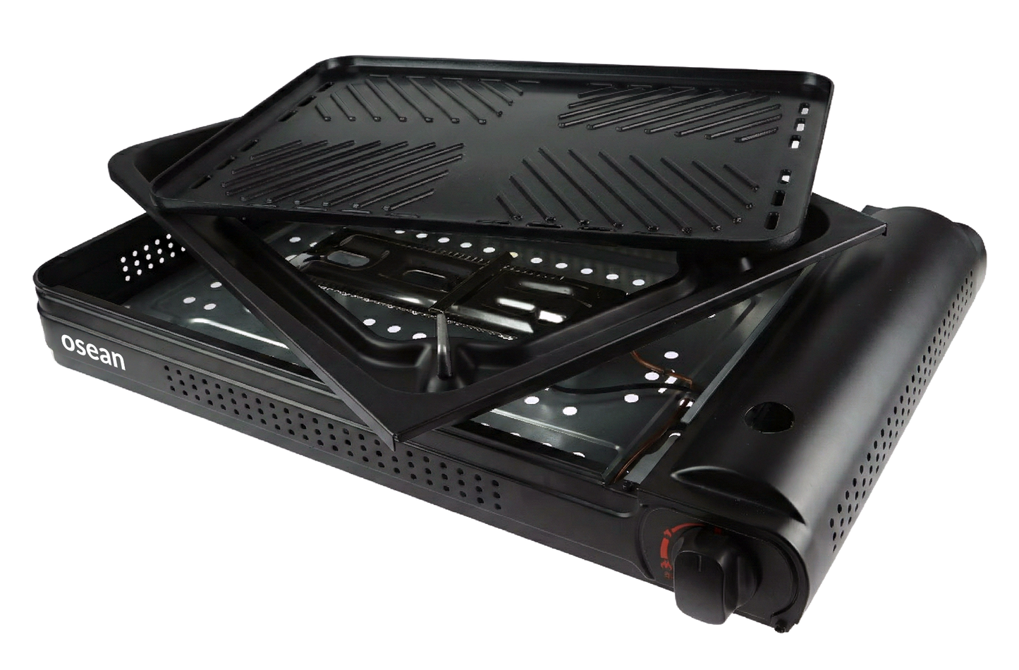 Osean Gassgrill 2200w m/koffert - Grillplate - Piezotenner