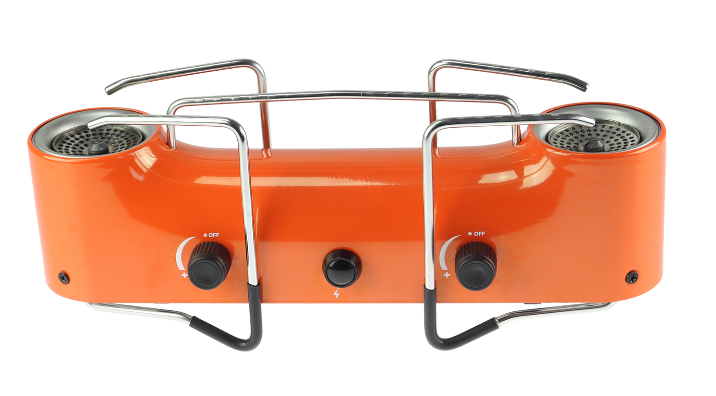 Osean Dobbel Gassbrenner Retro 2x2500w - Kokeapparat - Foldbart - Piezotenner