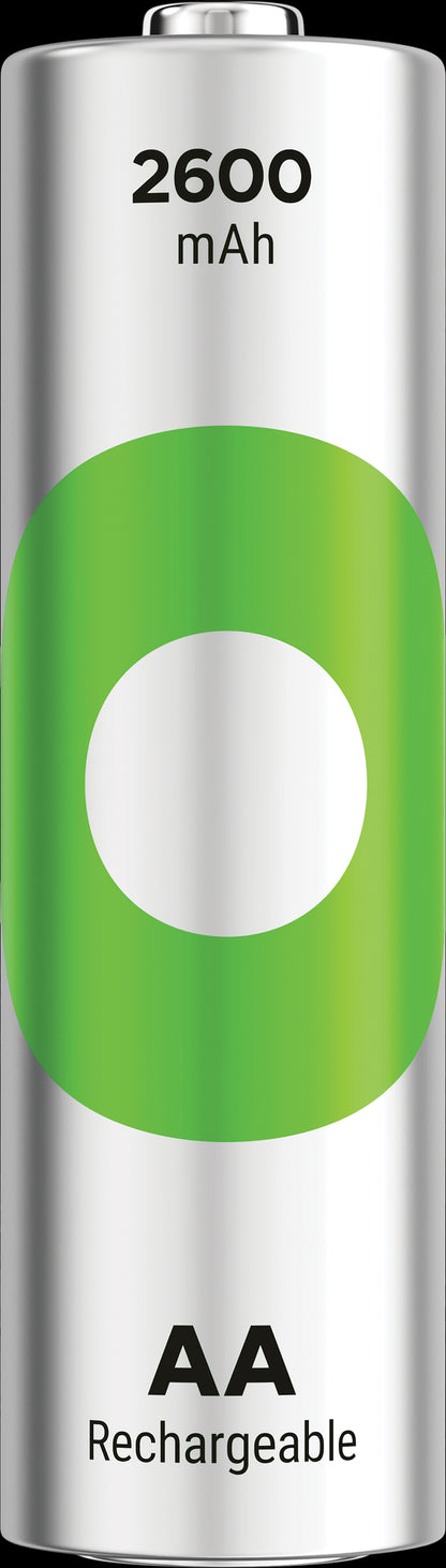 GP ReCyko AA-batteri 2600mAh - 4pk - Oppladbart NiMH 1,2v
