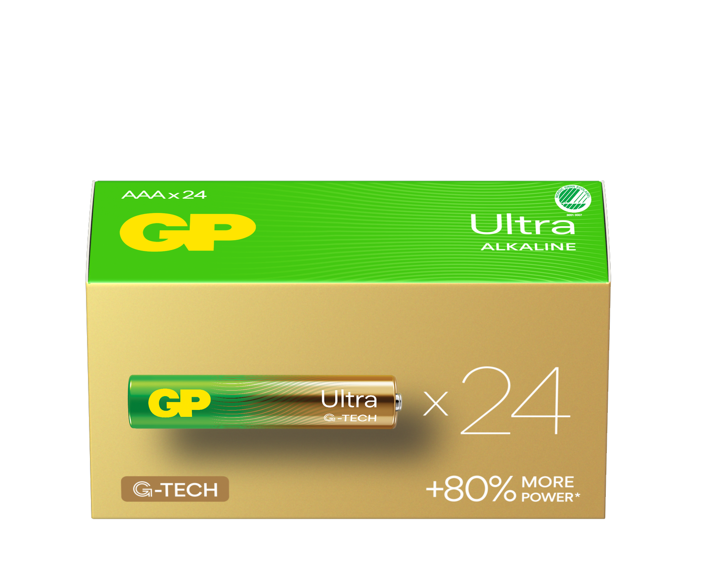 GP Ultra Alkalisk batteri AAA - 24pk - 24AU/LR03 - 1,5V