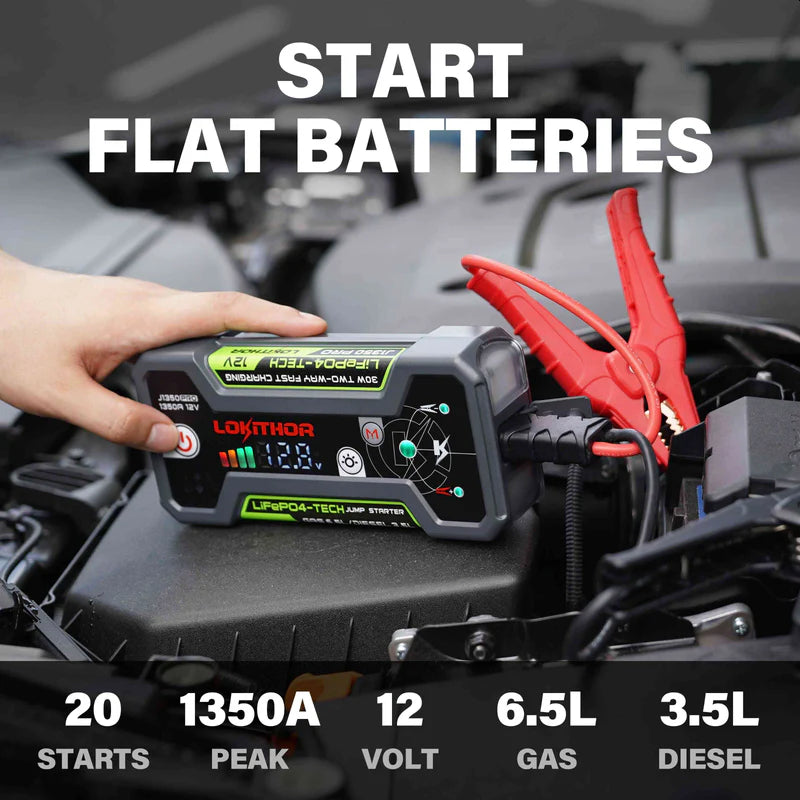 Lokithor Lithium Jump Starter J1350 Pro - 12v 1350A 25,6Wh Startbooster/Powerbank