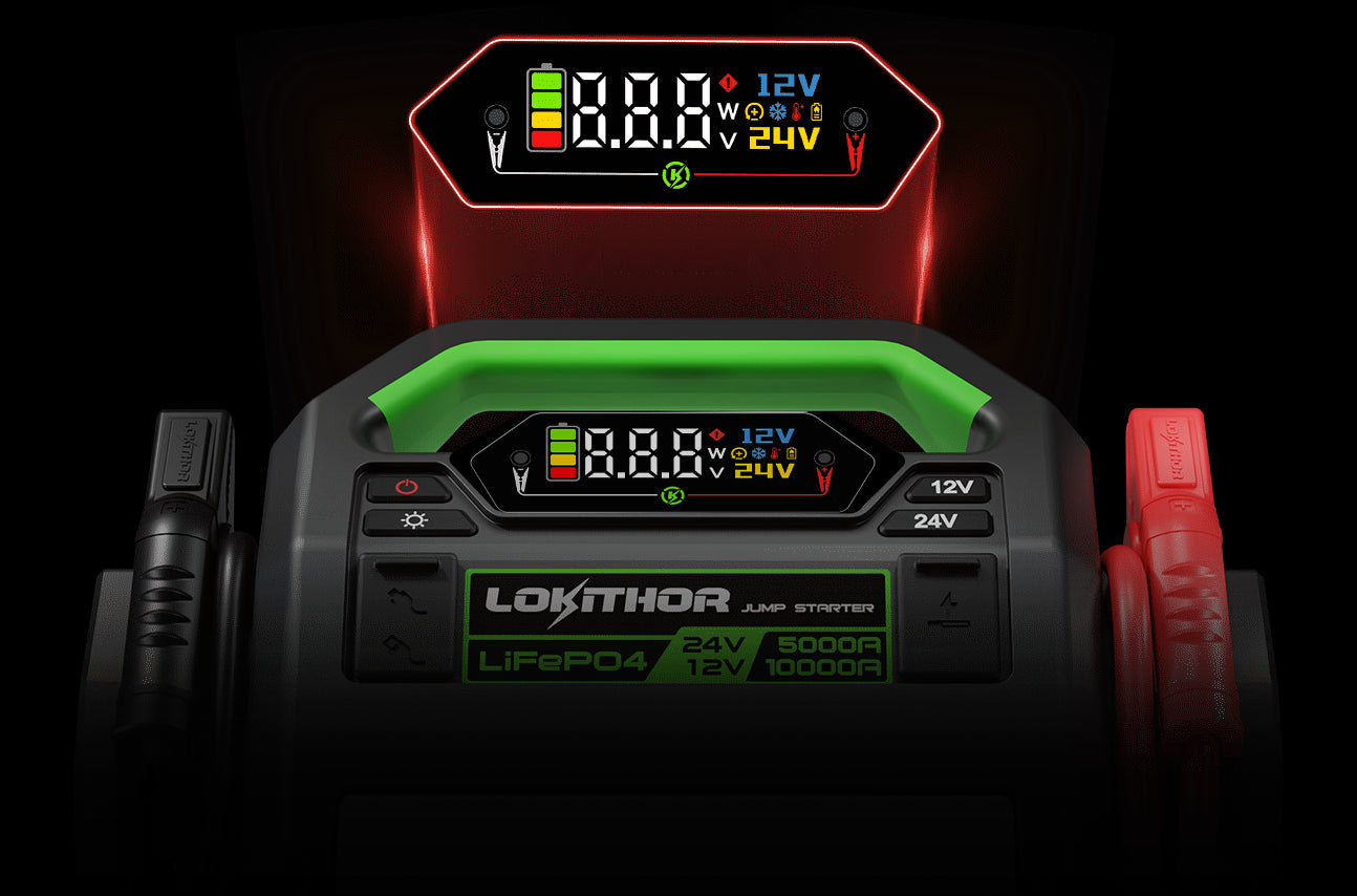 Lokithor J10000HD Jump Starter - 12/24v - 256Wh - 10000/5000A Lithium