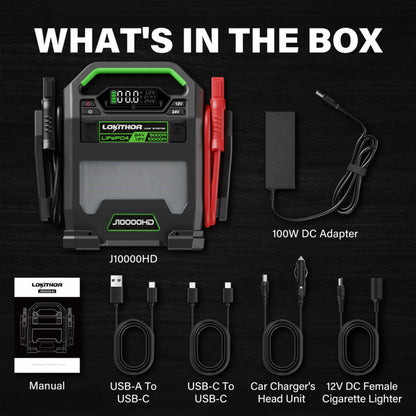 Lokithor J10000HD Jump Starter - 12/24v - 256Wh - 10000/5000A Lithium