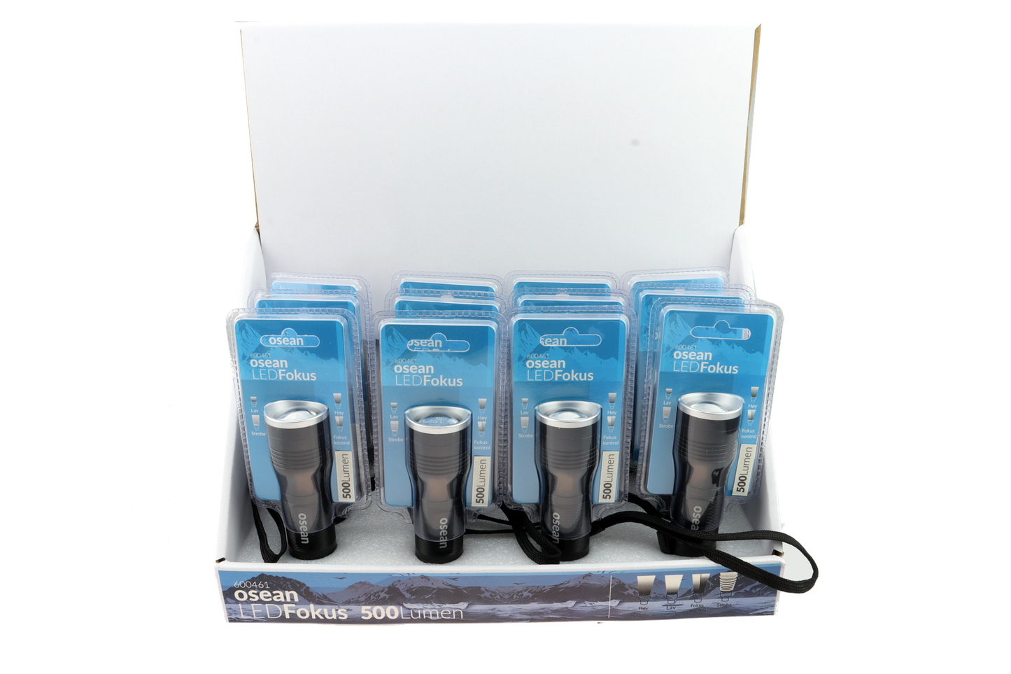 Osean Fokus 500 - LED Lommelykt - 500 Lumen - AAA