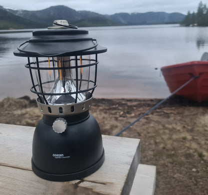 Osean Campinglykt m/ powerbank - 2 farger LED - Oppladbar