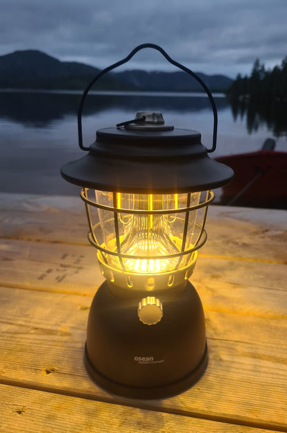 Osean Campinglykt m/ powerbank - 2 farger LED - Oppladbar