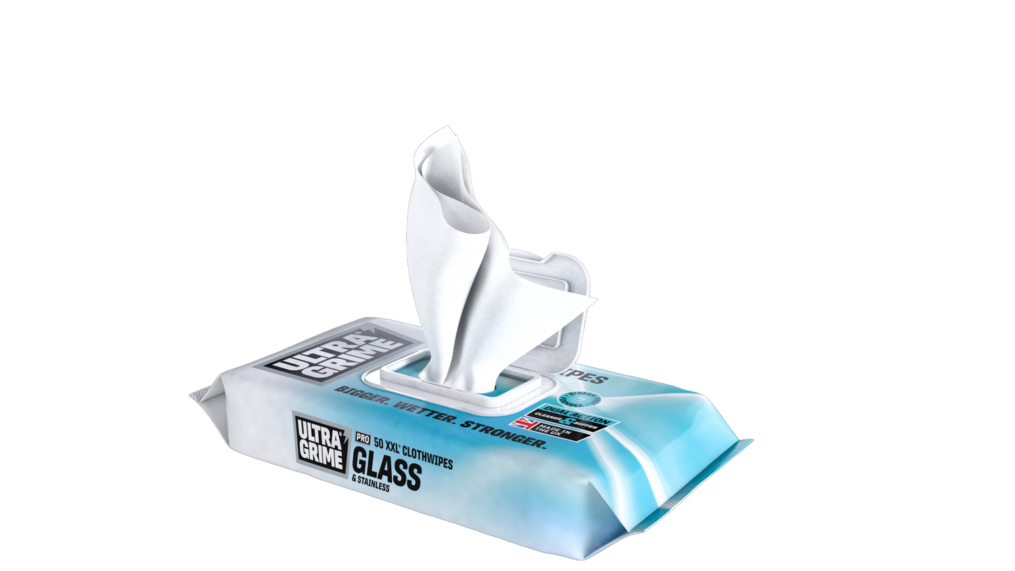 UltraGrime PRO Glass&Stainless - 50stk - Rengjøringskluter  wipes