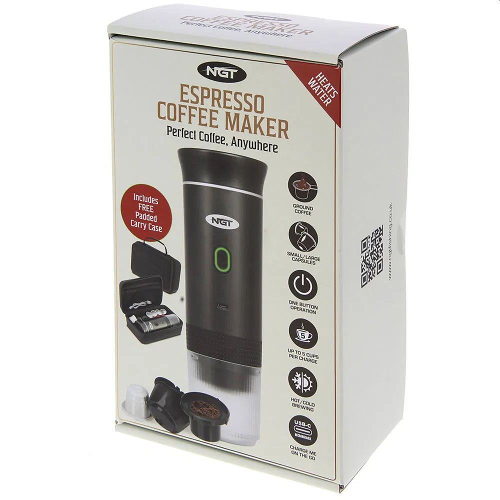NGT Portable Espresso kaffebrygger - Oppladbar - Kapsel og Filterkaffe