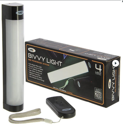 NGT Bivvy light - Oppladbar teltlykt - Powerbank - Fjernkontroll - Nattlys