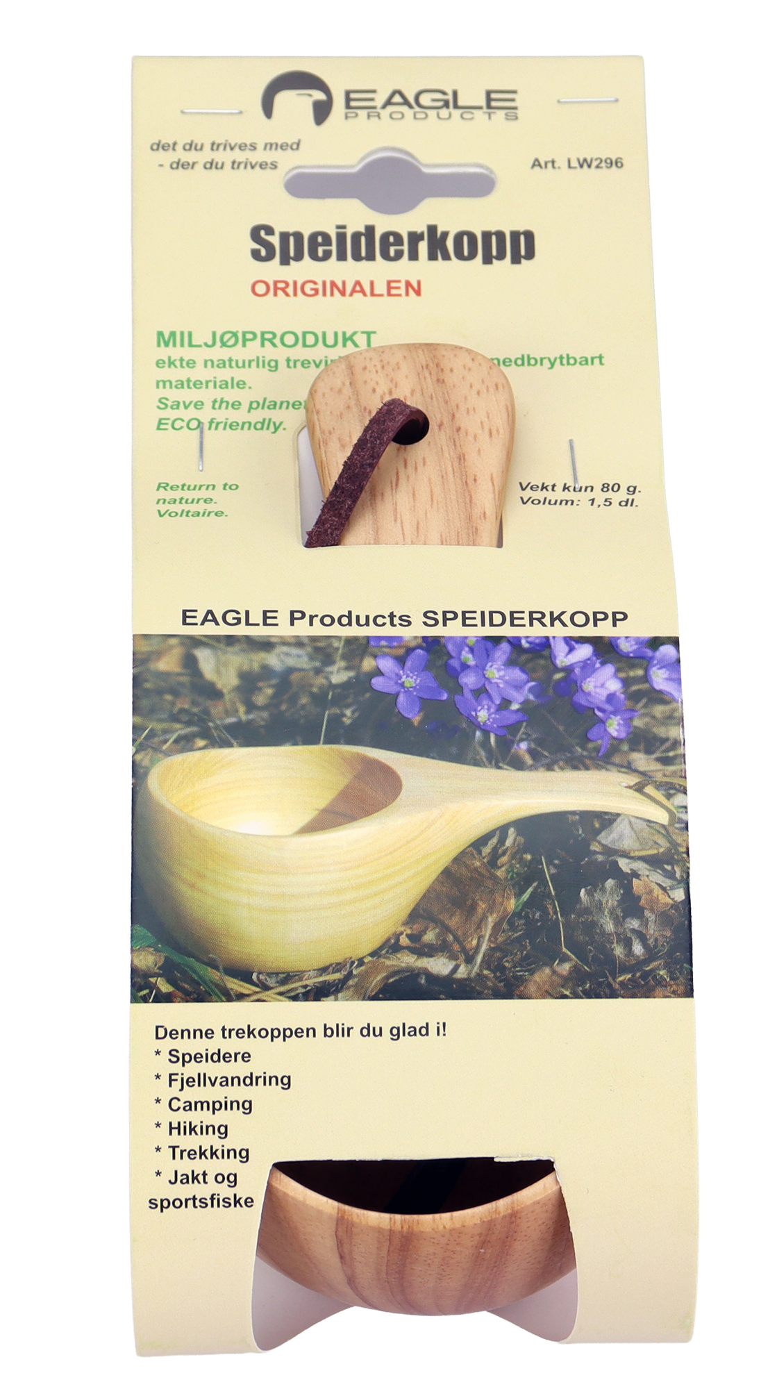 Eagle Speiderkopp original - Drikkekopp Tre - lærrem