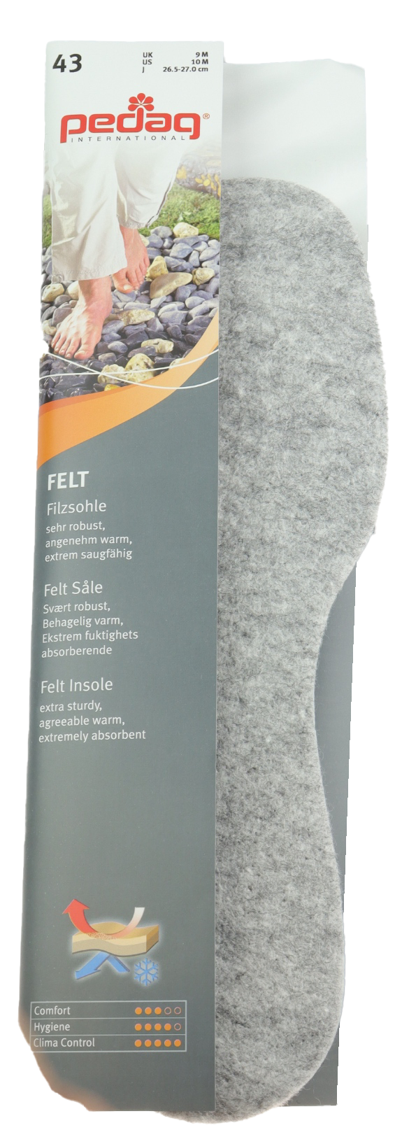 pedag Såle - Filt - 3 mm - Str 36 - 47