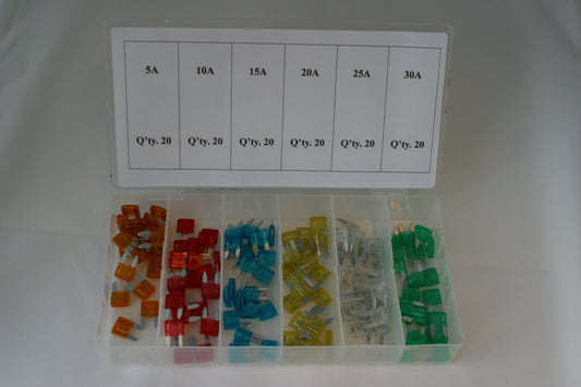 CAL Mini Flatstift sikringer - Assortert - 120 deler
