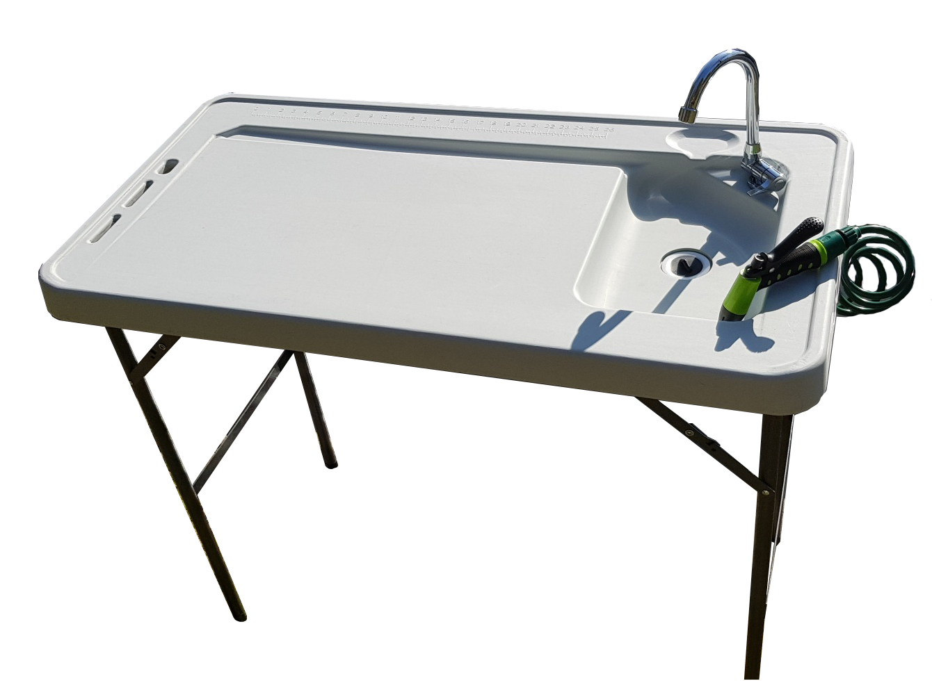 CAL Fiske / sløyebord - 115x60 cm - vask og spyleslange