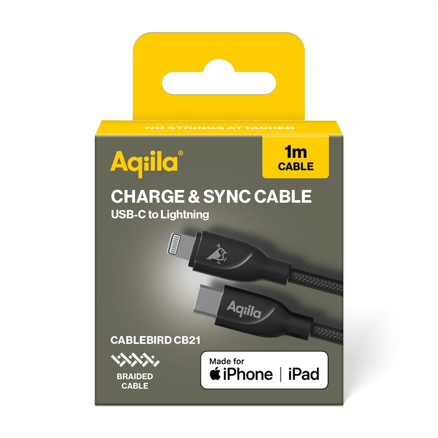 Aqiila Cablebird CB21 - 1 meter - USB C - Lightning