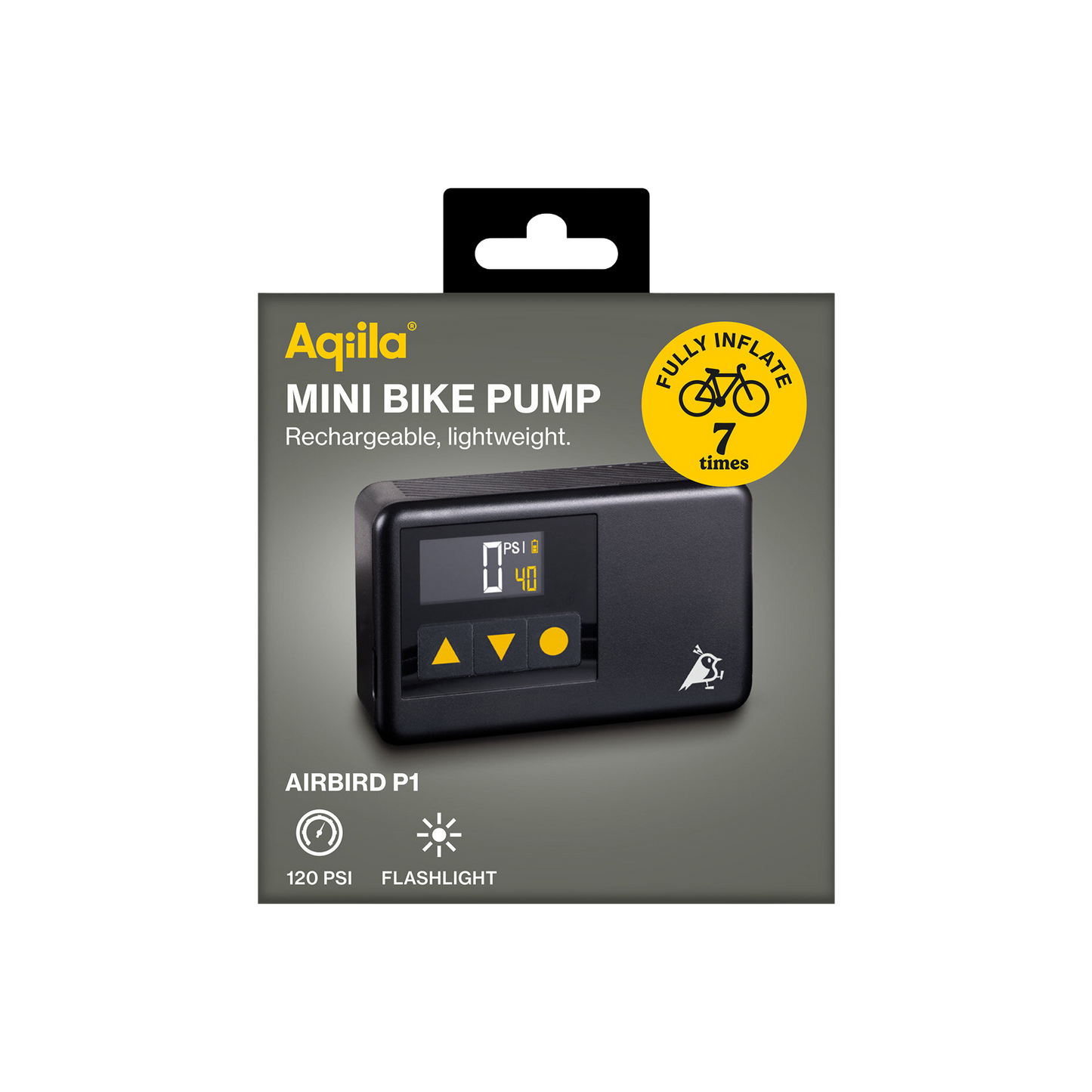Aqiila Airbird P1 - Mini luftpumpe for sykkel - oppladbar