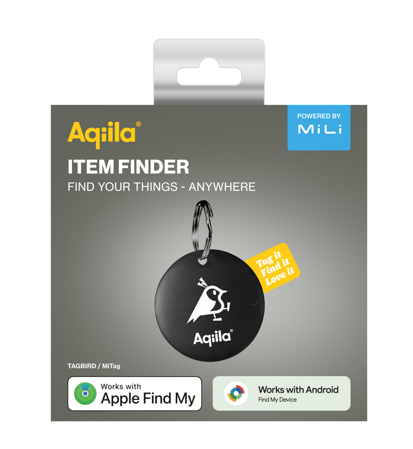 Aqiila Tagbird Sporingsbrikke - Nøkkelring - Apple og Android