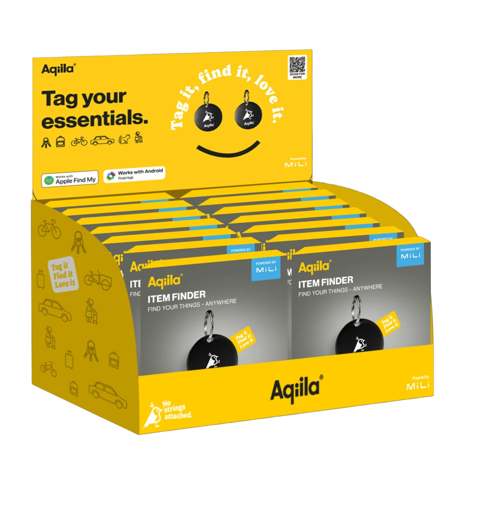Aqiila Tagbird Sporingsbrikke 4 pk - Nøkkelring - Apple og Android
