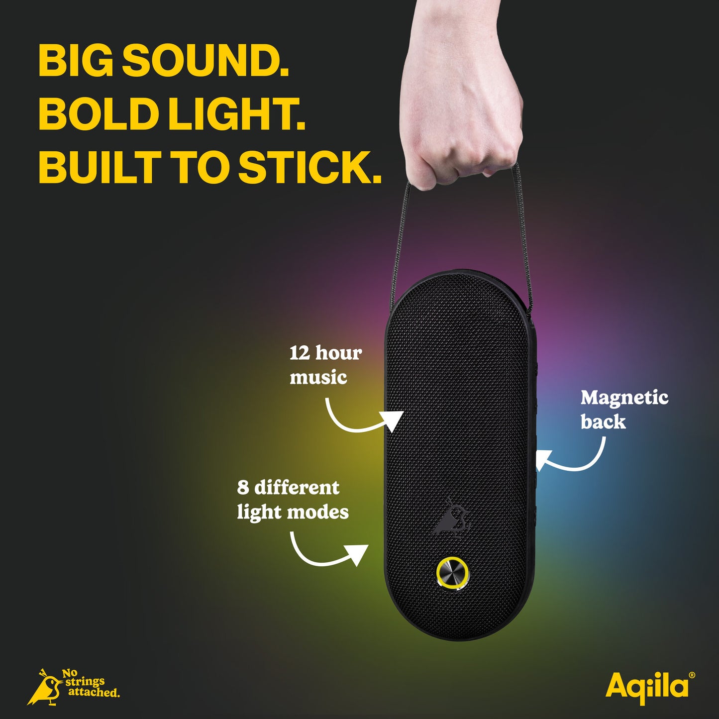 Aqiila Soundbird CM - Bærbar høyttaler - 30w - 8RGB