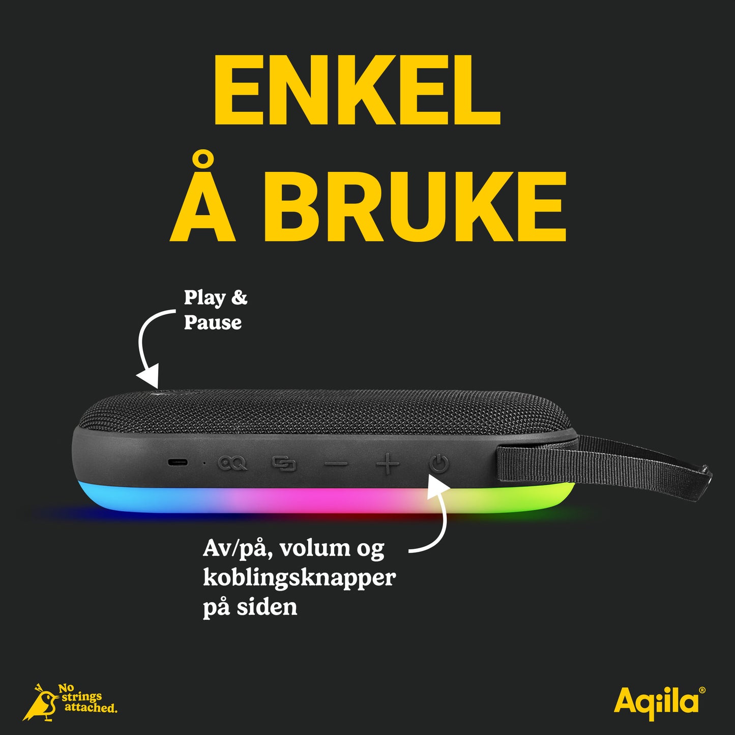 Aqiila Soundbird CM - Bærbar høyttaler - 30w - 8RGB