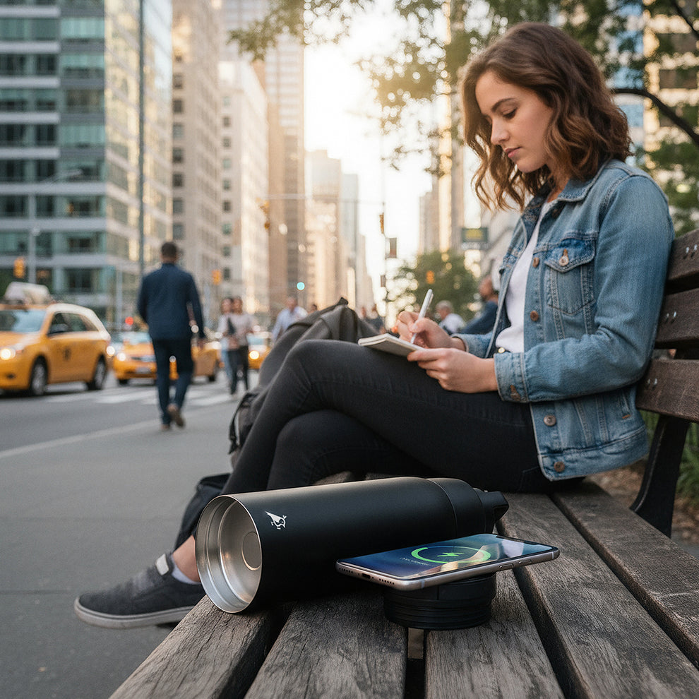 Aqiila Powerbottle BO5 - Drikkeflaske - Termos - Powerbank - 0,6l