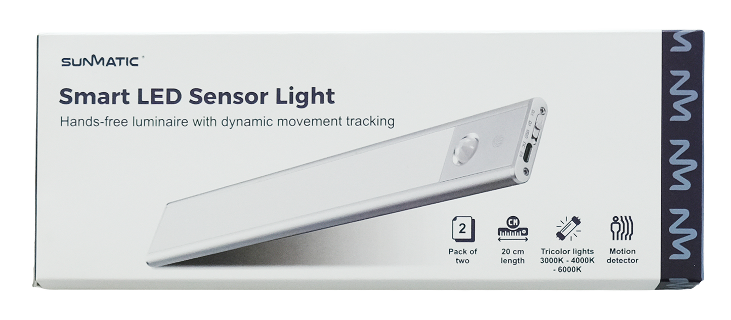 Sunmatic Sensorlampe LED 20cm 2-pk - Oppladbar - USB C