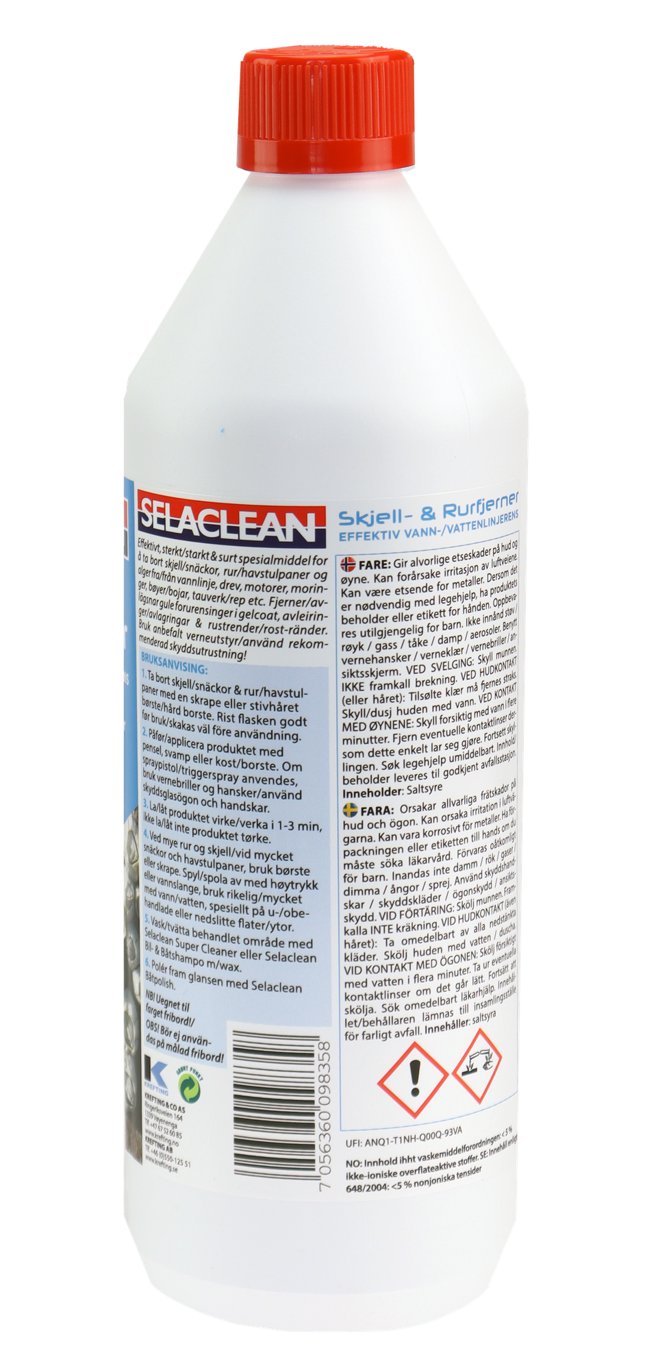 Selaclean Skjell- og rurfjerner - Flaske - 1 liter