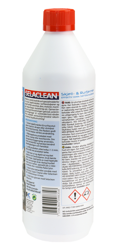 Selaclean Skjell- og rurfjerner - Flaske - 1 liter