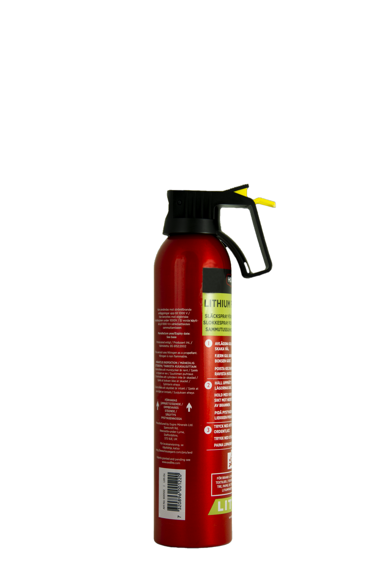 Housegard Brannslukker Lith-EX - Slukkespray for Lithium batterier - 500m