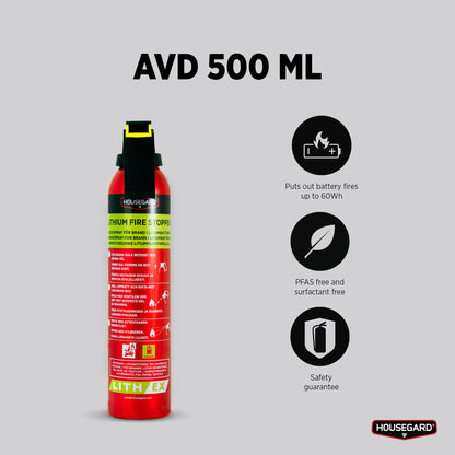 Housegard Brannslukker Lith-EX - Slukkespray for Lithium batterier - 500m
