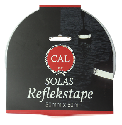 Reflekstape rull 50m x 5 cm - uV- og vannbestandig - SOLAS