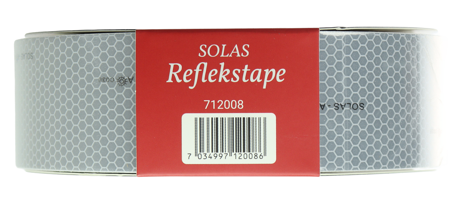 Reflekstape rull 50m x 5 cm - uV- og vannbestandig - SOLAS