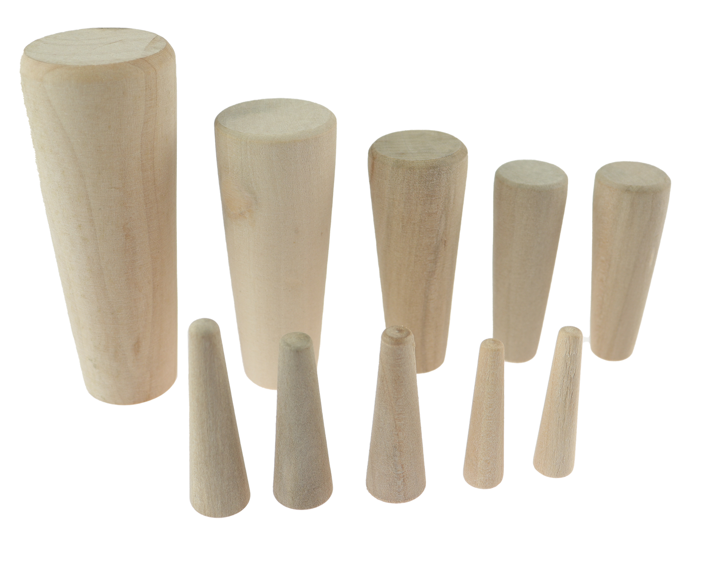 Treplugg koniske - 10 stk - Assortert nødplugg 4-38mm