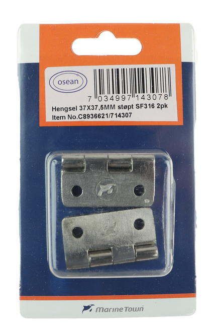 Osean Hengsel - 2pk - Syrefast - Støpt - 37,3x7,5 mm