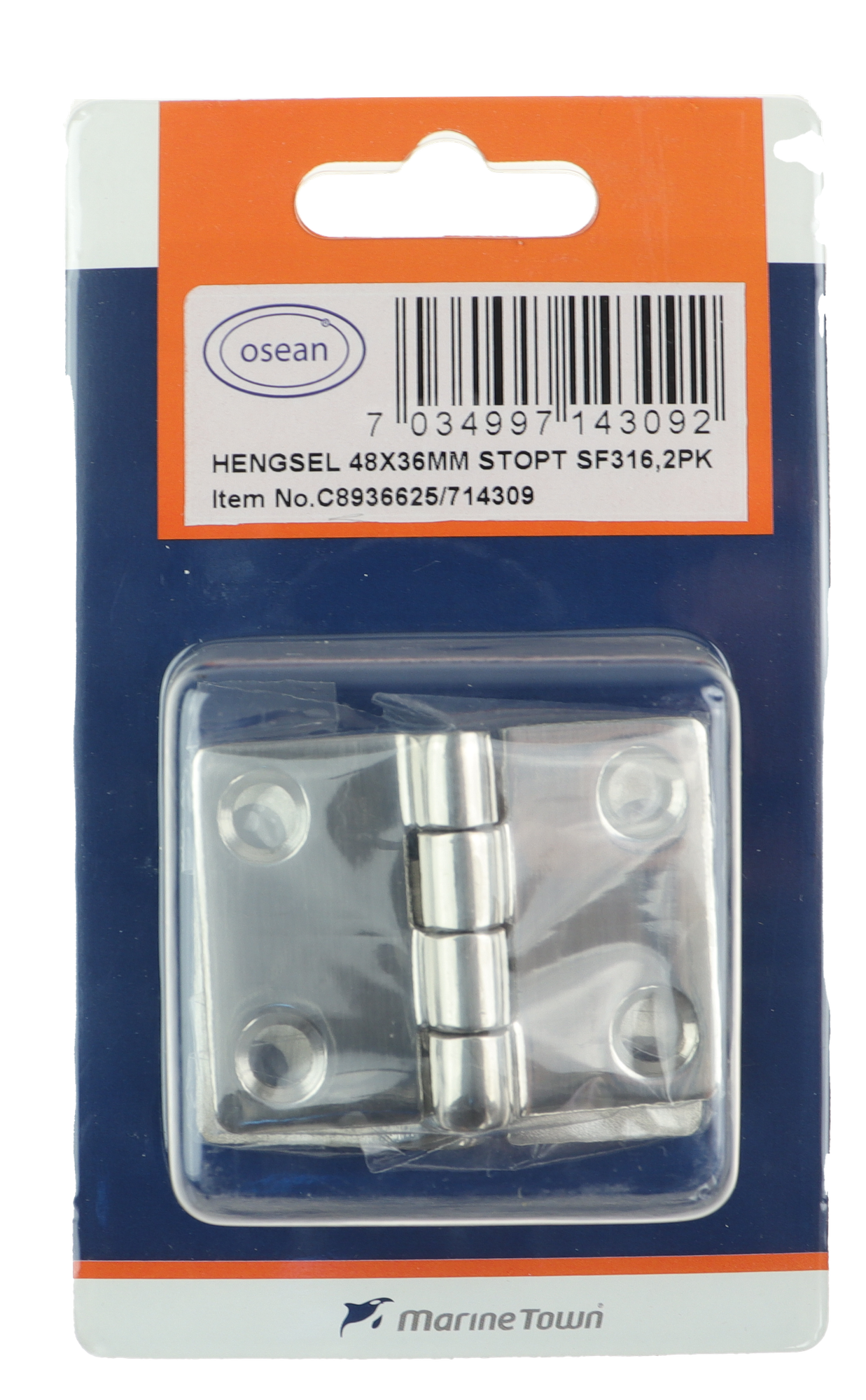 Osean Hengsel - 2pk - Syrefast - Støpt - 48x36 mm