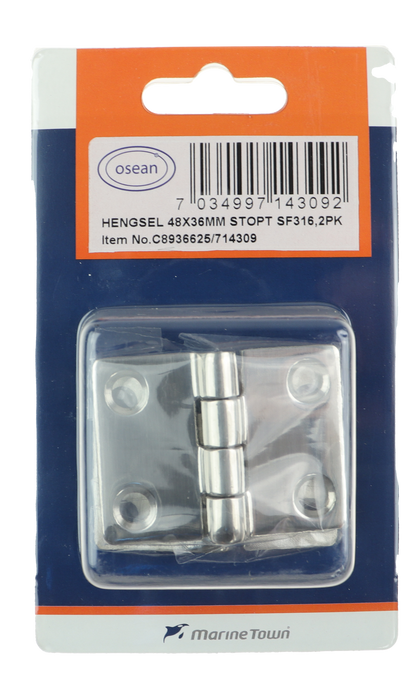 Osean Hengsel - 2pk - Syrefast - Støpt - 48x36 mm