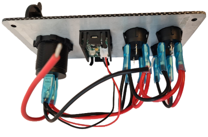Osean Bryterpanel - 4 brytere - m/voltmeter og USB uttak