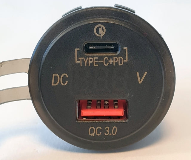 Osean USB Uttak - USB C+ PD + QC 12-24v