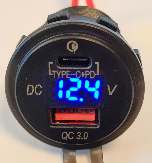 Osean USB Uttak - USB C+ PD + QC 12-24v