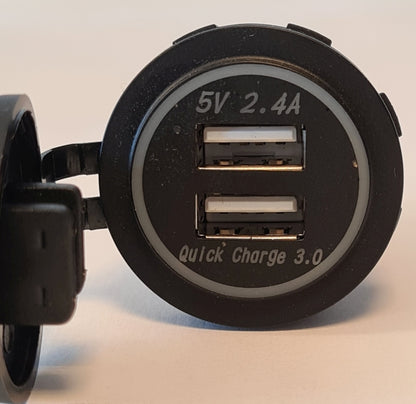 Osean USB Uttak - USB 3.0QC og 2,4A 12-24v