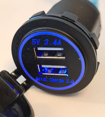 Osean USB Uttak - USB 3.0QC og 2,4A 12-24v