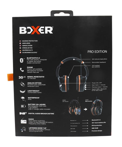 Hørselvern Pro m/Bluetooth og DAB - Bluetooth 5.3 -30dB - 30t brukstid - LIS