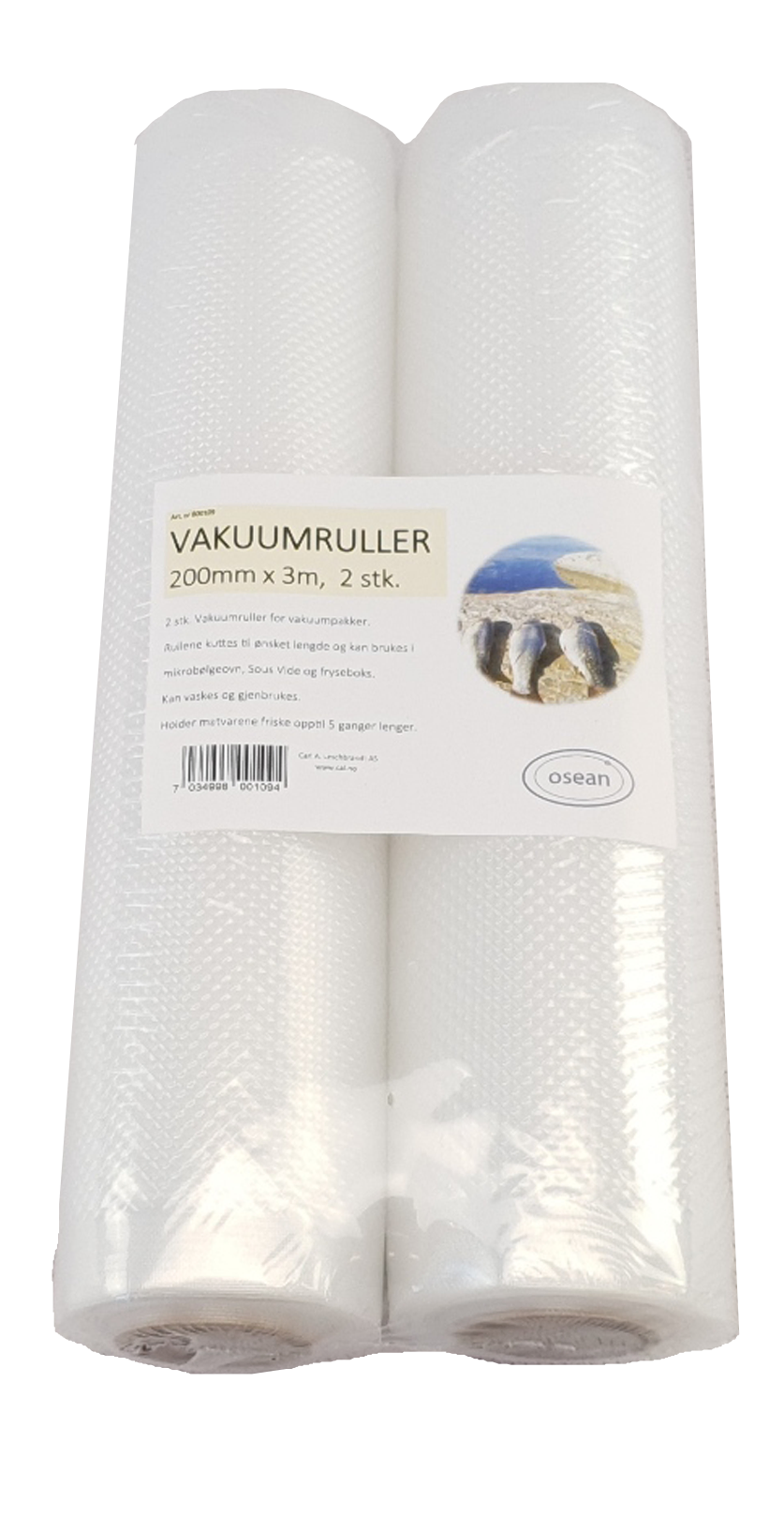 Osean Vakuumpose - 2stk - Rull - 200mm x 3m