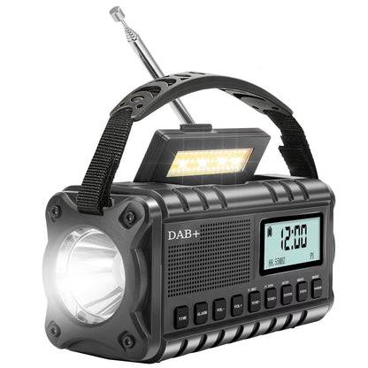 Nødradio DAB+/FM  med sveiv og solcellepanel