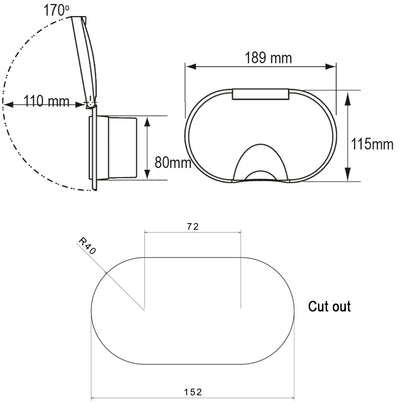 Dusjboks m/lokk 3 meter slange chrome